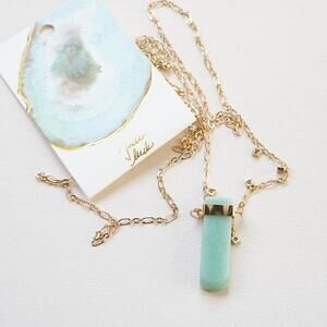 Anthropologie Well Wishing Pendant Necklace Jade